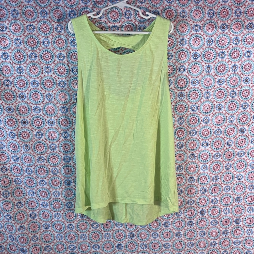 🌟❣️4/$10❣️🌟Girls Sz 16 yellow/green semi sheer tank top